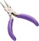 The Beadsmith Mini Series Chain Nose Plier – Create Loops and Bends in Wire and Metal, Purple Comfort Grip Handle, Single Leaf Spring, Polished Steel Head – Tools for Jewelry Making